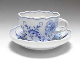 09_Meissen Tazza tÃ¨ con piattino Zwiebelmuster